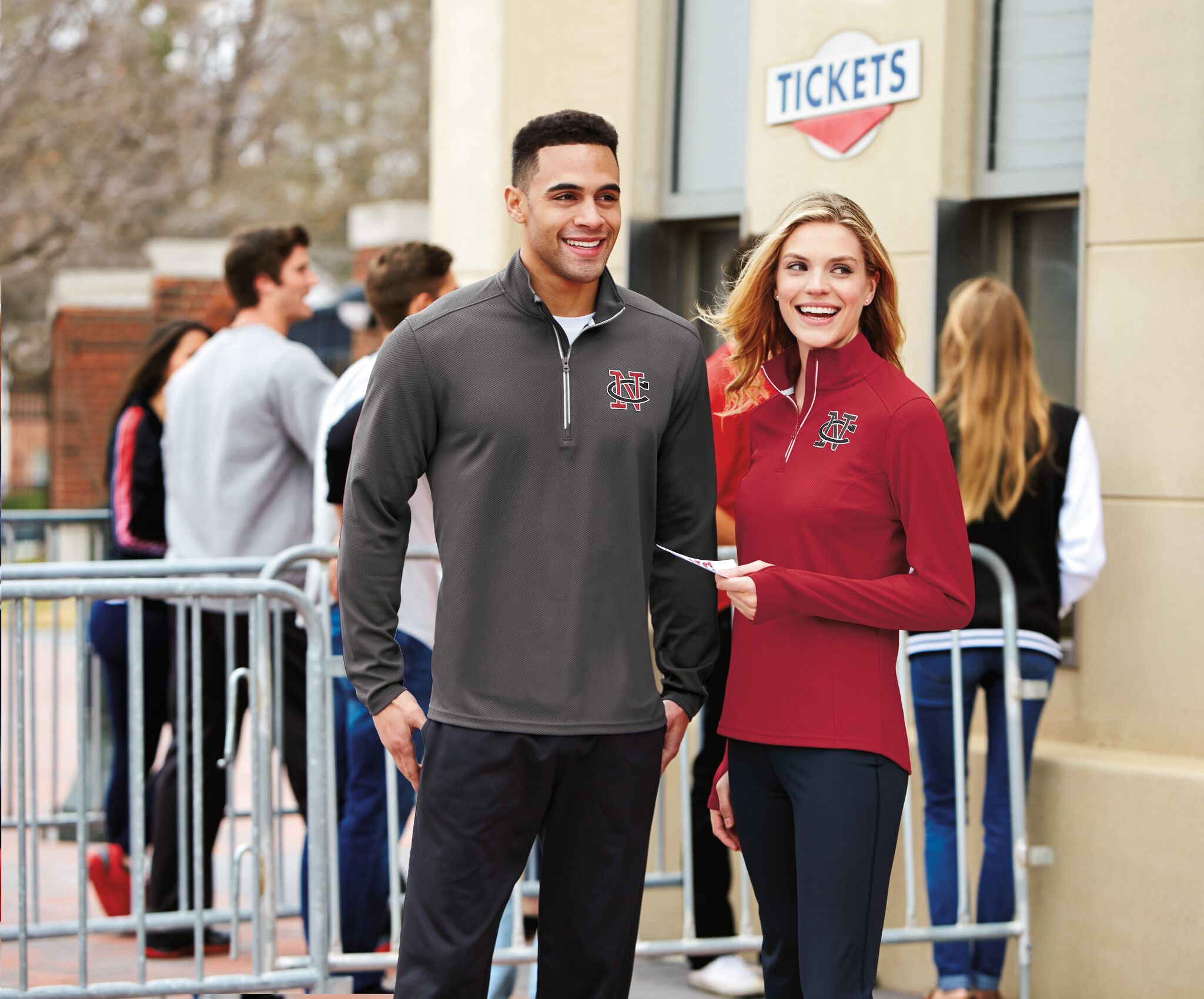 Quarter online zip embroidery