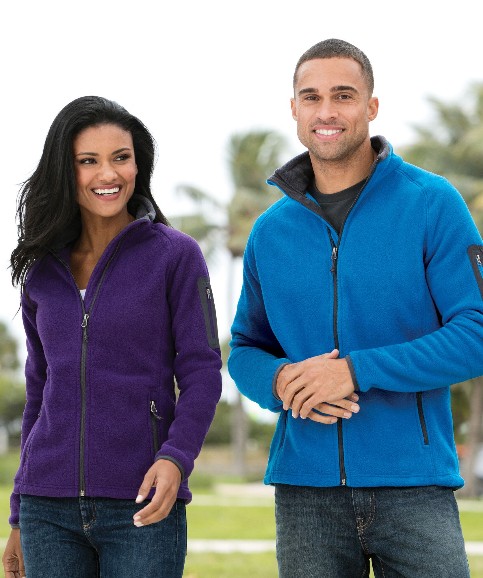 Embroidered fleece jackets