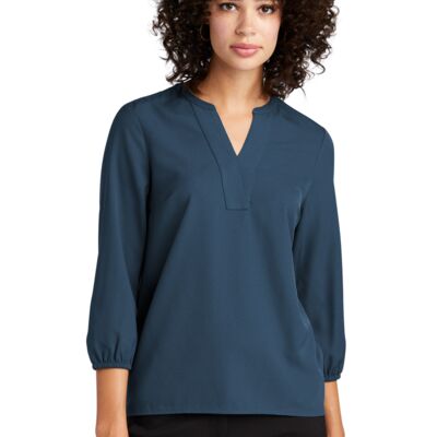 MERCER+METTLE™ Women's Stretch Crepe 3/4 Sleeve Blouse Thumbnail