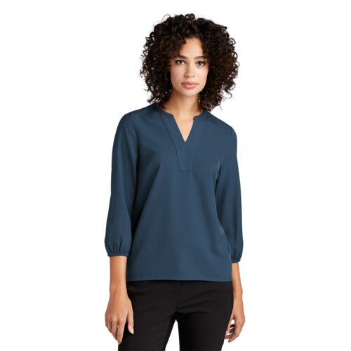MERCER+METTLE™ Women's Stretch Crepe 3/4 Sleeve Blouse Thumbnail