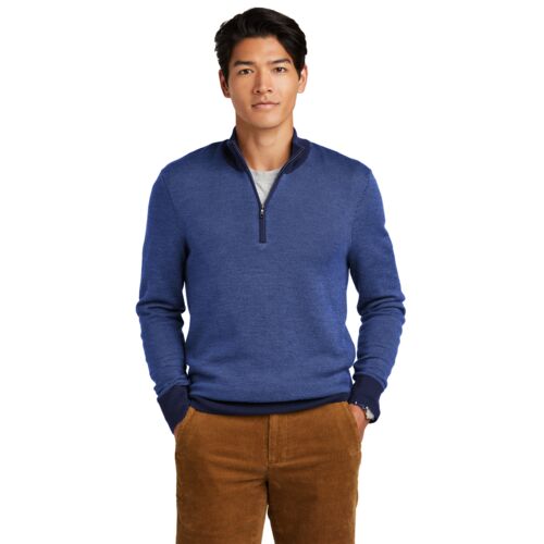 Brooks Brothers® Washable Merino Birdseye 1/4 Zip Sweater - BB18412 Thumbnail