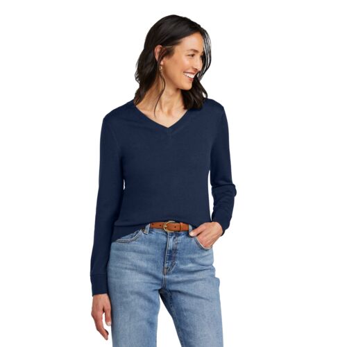 Brooks Brothers® Women's Washable Merino V Neck Sweater - BB18411 Thumbnail