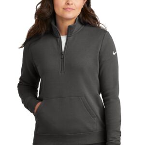 Nike Women's Club Fleece Sleeve Swoosh 1/2 Zip - NKDX6720 Thumbnail