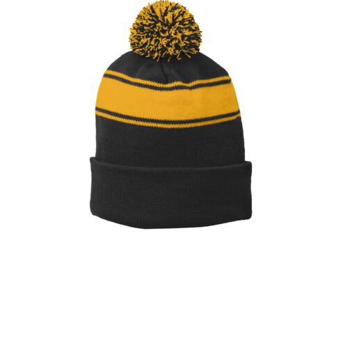 Stripe Pom Pom Beanie - STC28 Thumbnail