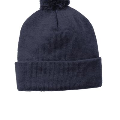 Sport-Tek® Solid Pom Pom Beanie - STC37 Thumbnail