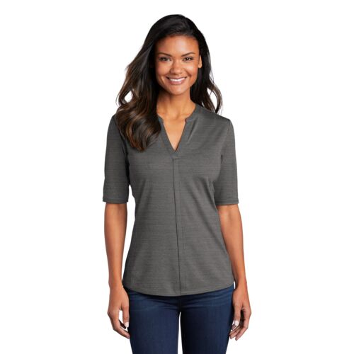 LK583 - Port Authority® Ladies Stretch Heather Open Neck Top Thumbnail