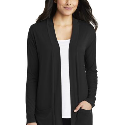 LK5434 - Port Authority® Ladies Concept Long Pocket Cardigan - LK5434 Thumbnail